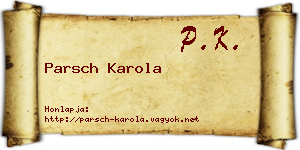 Parsch Karola névjegykártya